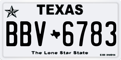 TX license plate BBV6783