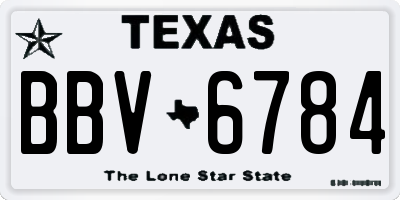 TX license plate BBV6784