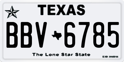 TX license plate BBV6785