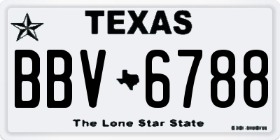 TX license plate BBV6788