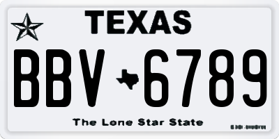 TX license plate BBV6789