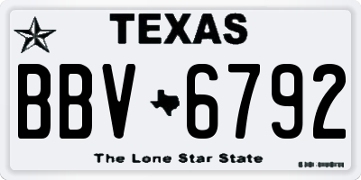 TX license plate BBV6792