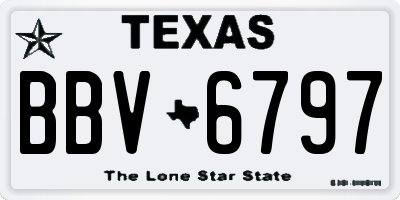 TX license plate BBV6797