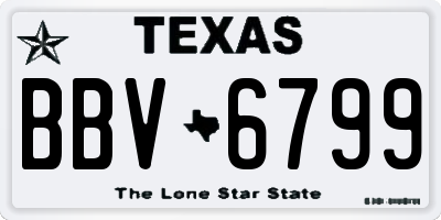 TX license plate BBV6799