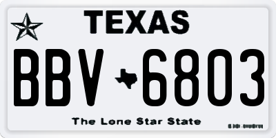 TX license plate BBV6803