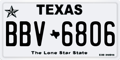 TX license plate BBV6806