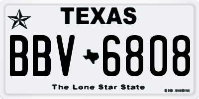 TX license plate BBV6808