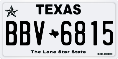 TX license plate BBV6815