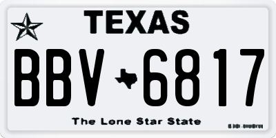 TX license plate BBV6817