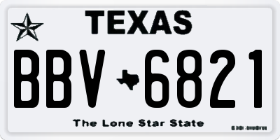 TX license plate BBV6821