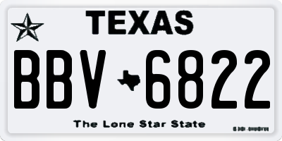 TX license plate BBV6822