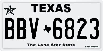 TX license plate BBV6823