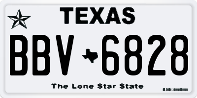 TX license plate BBV6828