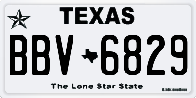 TX license plate BBV6829