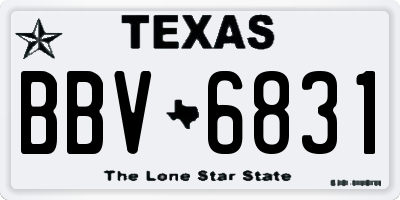 TX license plate BBV6831