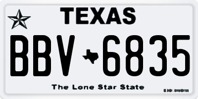 TX license plate BBV6835