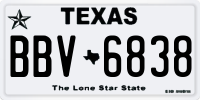 TX license plate BBV6838