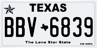 TX license plate BBV6839