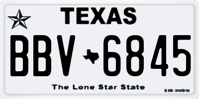 TX license plate BBV6845