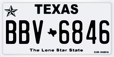 TX license plate BBV6846