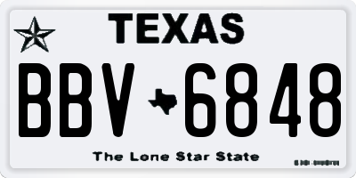 TX license plate BBV6848