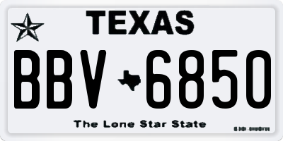 TX license plate BBV6850