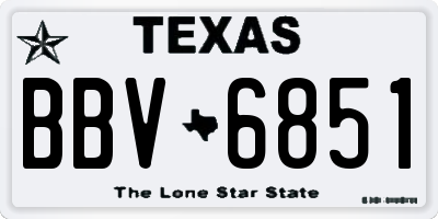 TX license plate BBV6851