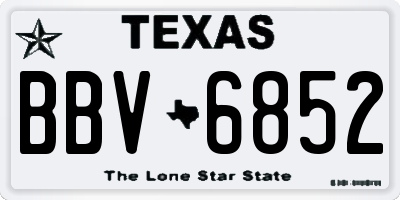 TX license plate BBV6852