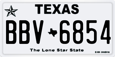 TX license plate BBV6854