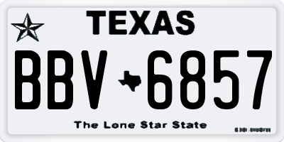 TX license plate BBV6857