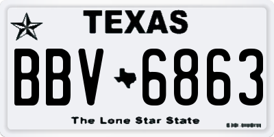 TX license plate BBV6863