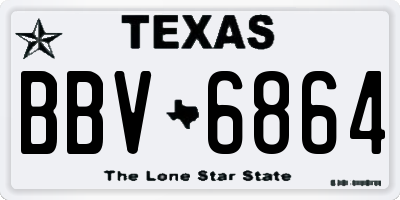 TX license plate BBV6864