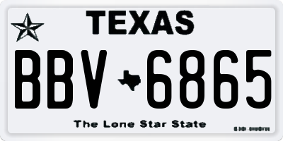 TX license plate BBV6865