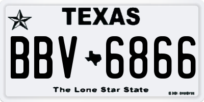 TX license plate BBV6866