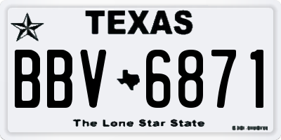 TX license plate BBV6871