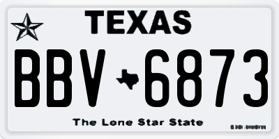 TX license plate BBV6873