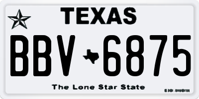 TX license plate BBV6875