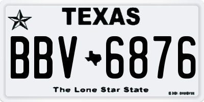 TX license plate BBV6876