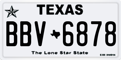 TX license plate BBV6878