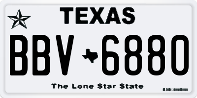 TX license plate BBV6880