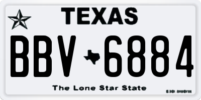 TX license plate BBV6884