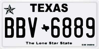 TX license plate BBV6889