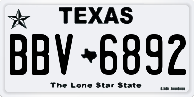 TX license plate BBV6892