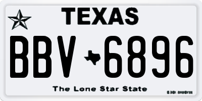 TX license plate BBV6896