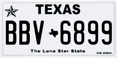 TX license plate BBV6899