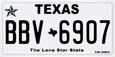 TX license plate BBV6907