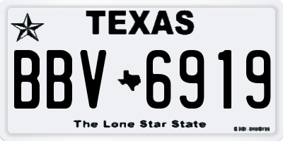 TX license plate BBV6919