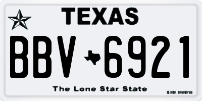 TX license plate BBV6921