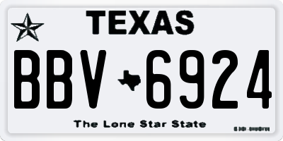 TX license plate BBV6924