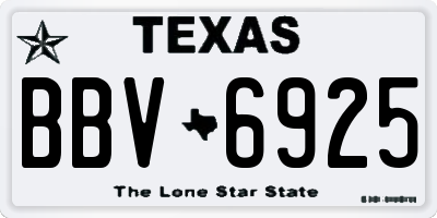 TX license plate BBV6925